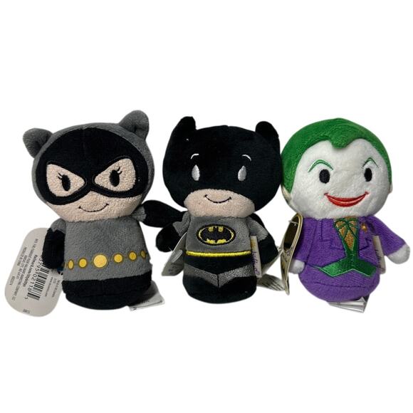 Hallmark Itty Bittys, DC Comics, Set of 3 Catwoman, The Joker & Batman Plush - Picture 1 of 7